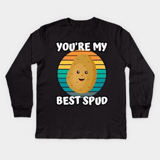 Cute Spud Potato You're My Best Spud Kids Long Sleeve T-Shirt